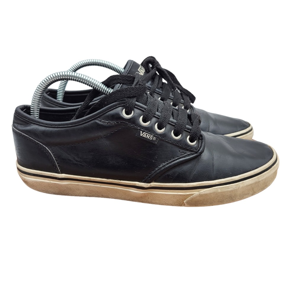 Vans Atwood Sneakers Mens Size 8.5 Black Leather Low Top SK8‎ Skater Shoes